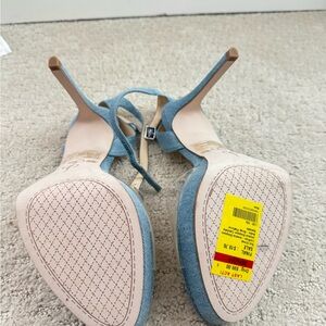 Jessica Simpson Blue Denim Heels with Clear Strap